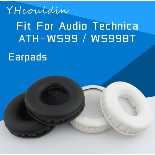 YHcouldin Earpads For Audio Technica WS99 WS99BT ATH-WS99 ATH-WS99BT Headphone Accessaries Replacement Wrinkled Leather