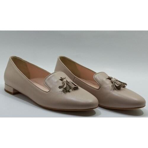 Women High Quality %100 Genuine Leather Shallow Flats Spring Summer Autum Breathable Confortable Handmade Moccasin Ballet Shoes