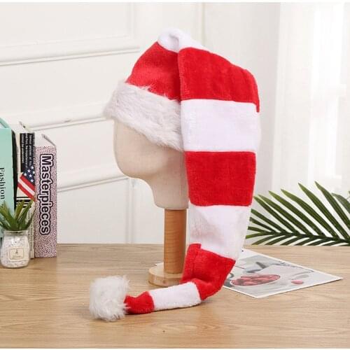 Winter Warm Knit Hat Childrens Christmas Striped Hair Ball Knit Hat Decorations Gift Unisex Comfort Cap Fashion Hat 2020