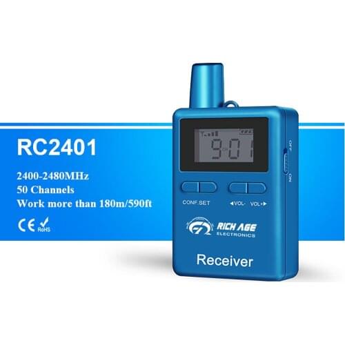 1 Transmitter + 1 Receiver One Set 2.4G Digital Portable Audio Guide System
