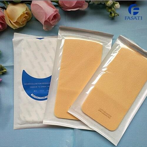 1pcs 10cm*20cm silicone gel foam sponge pressure soy auxiliary dressing waterproof medical self-adhesive wound moisture healing