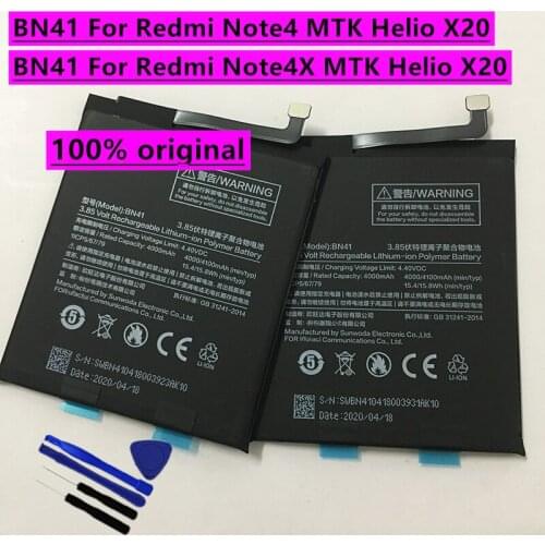New High quality BN41 BN43 Real 4000mAh battery For Xiaomi Redmi Note 4 Redmi Note 4X + Tools