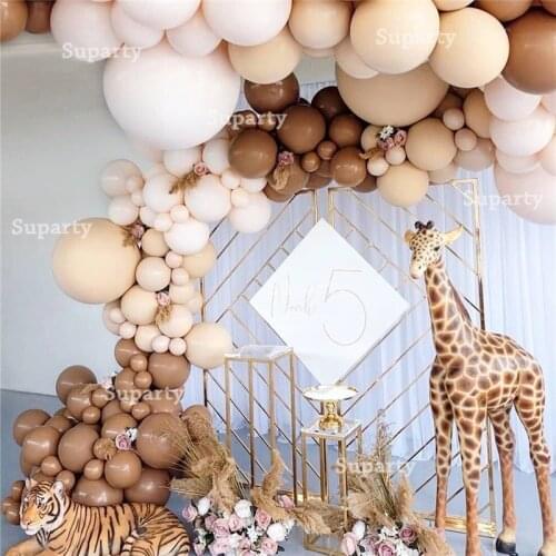 175pcs Coffee Ballons Garland Wedding Balloon Arch Birthday Backdrop Double Blush Latex Ballon Bridal Shower Party Decor