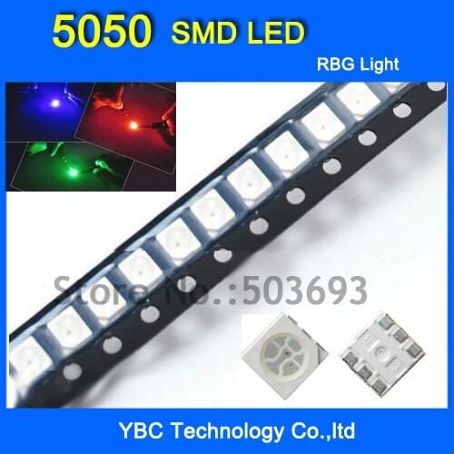 5050 SMD LED 200pcs/lot RGB Light Red/Green/Blue Diode Wholesale