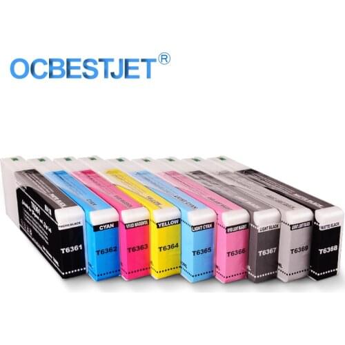 9Colors/Set T6361-T6369 Compatible Ink Cartridge Filled With Pigment Ink For Epson Stylus Pro 7890 9890 7908 Printer 700ML/PC