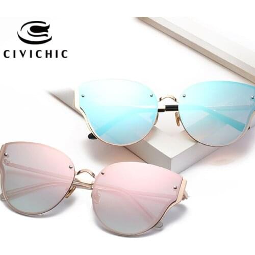 CIVICHIC Retro Cats Eyes Sunglasses Women Zonnebril Dames Oculos De Sol Female Lunettes UV400 Eyewear HD Mirror Gafas Mujer E379