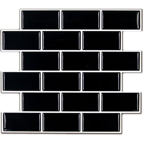 2020 Granite Pattern 3d Wallpaper Decorative Kitchen Wall Tiles Self-adhesive Diy Kitchen Bathroom Tile 10*10 inch Black