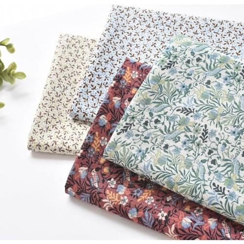 110x50cm advanced Flowers Cotton Poplin Fabric Printed Floral Cloth Make Childrens Clothing Dress Fabric Soft Decorate Home