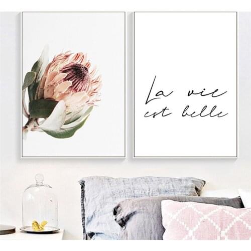 Life Quote Art Canvas Painting Flowers Wall Picture Black White Letters Print And Poster For Living Room Home Decor HD3019