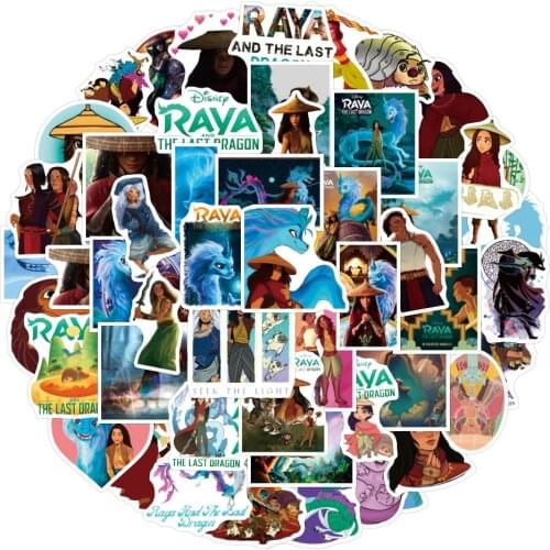 50Raya and the Last Dragon Stickers Unicorn Toys for Anime Animal Cute Decals to Laptop Phone Suitcase Guitar Fridge pegatinas