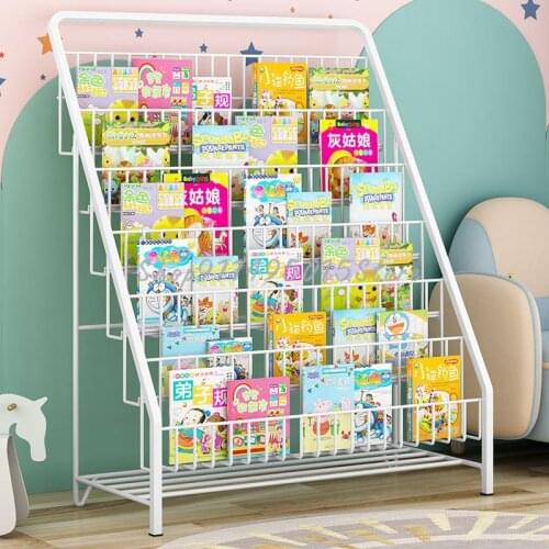 Childrens Picture Book Rack Wrought Iron Floor Magazine Rack Simple Baby Home Bedroom Simple Storage Rack