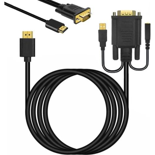 Bluelans 1/1.5/2M 1080P HDMI-compatible to VGA Female Cable Adapter Converter for PC Laptop Monitor
