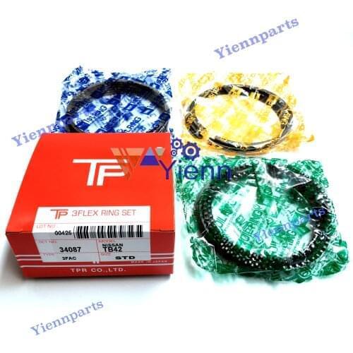For NISSAN TB45 Piston Ring Set Application KOMATSU FG50-10 FG50A-10 FG60-7 TB45-191-A Diesel Engine Model Engine Parts