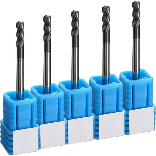 2PCS Tungsten Carbide HRC45 4 Flutes End Mill 3MM Shank Milling Cutter Tool Set For Metal Cutting Manufacturing Metal Processing