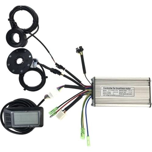 36V/48V 250W 15A Electric Bicycle Sine Wave Controller with KT LCD7U Display&Thumb Throttle and Sensor Ebike Accessories