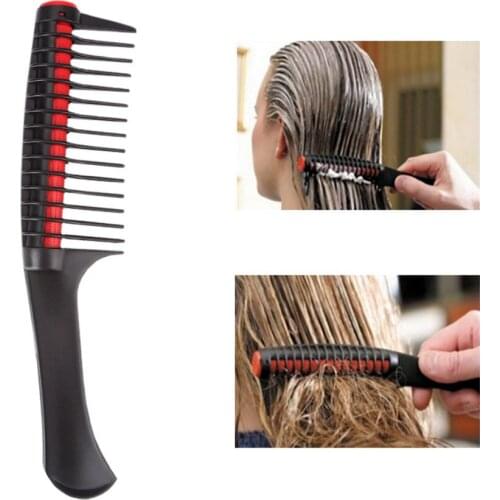 Red Black Cylinder Comb Detangling Comb Hairdressing Texture Bush Wide-Tooth Comb Hairdressing Tool E947