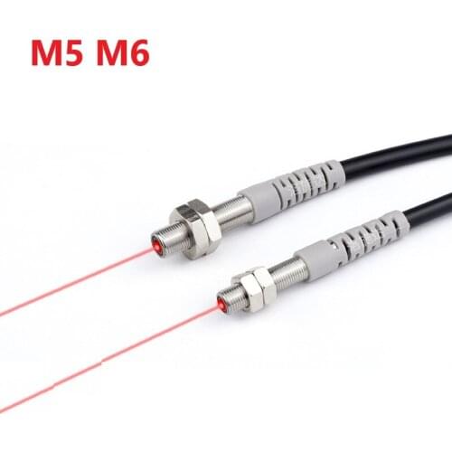 M5 M6 Visible Infrared Laser Diffuse Reflection Photoelectric Optoelectric Sensor Switch NPN PNP NO NC 100mm 130mm 150mm 200mm