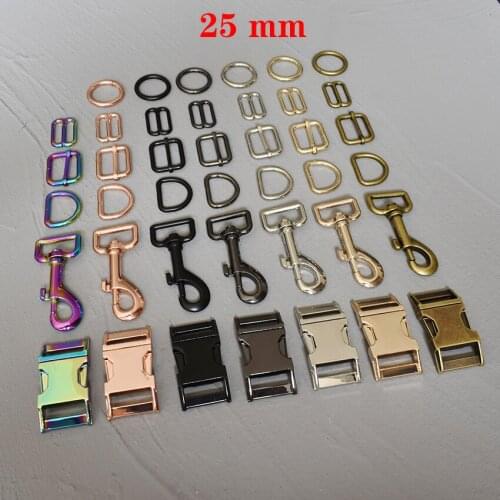 25mm 100 Pieces Metal Slider Adjustable Buckle D Ring ORing Snap Hook Handbag Strap For Bag of 7different colors DIY Accessories