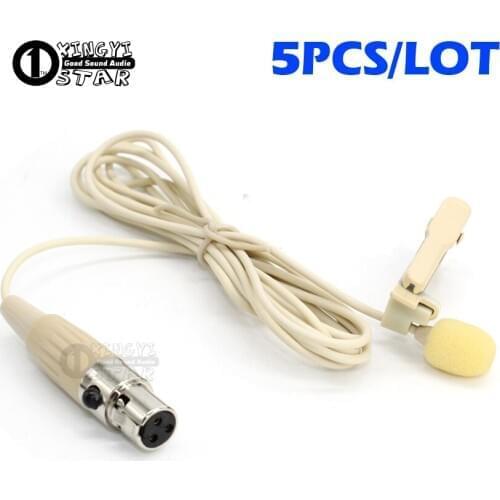 5Pcs Mini XLR 3 Pin TA3F Plug Lapel Mic Lavalier Microfono Tie Clip Microphone Mikrafon For Karaoke Wireless System Transmitter