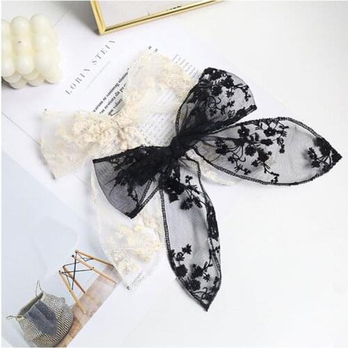 4Pcs/Lot Women Ladies Hair Accessories Set Fashion Novelty Cute Lace Flower Decor Hair Bow Clip Hair Ropes Set Hair Accessories