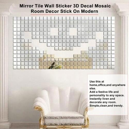 100 Pcs Wall Stickers Mirror Stickers Decal Square 2*2cm For Living Room Background A Great Combination For Room Decoration