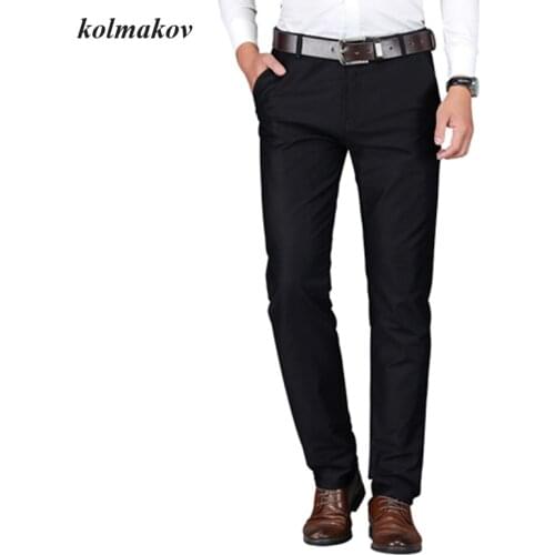New Arrival Spring Style Men Boutique Leisure Pants High Quality Business Casual Solid Mens Straight Trousers Size 28-40