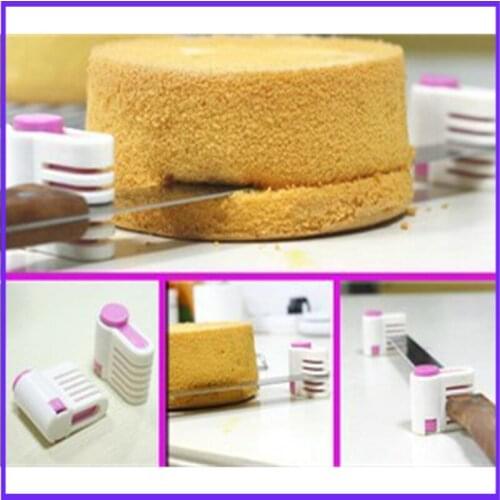 Plastic 2PCS Kitchen DIY Cake Bread Cutter Leveler Slicer Cutting Fixator Tool 5 Layers Tools Cake Decorating Tools