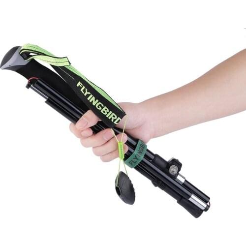 Portable Aviation Aluminum Alloy Walking Stick Folding Z Shape Hiking Stick With External Lock Camping Accessories