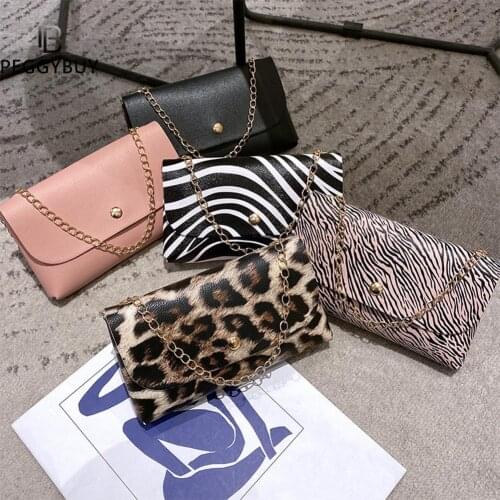Simply Crossbody Bags Zebra Printed PU Leather Shoulder Messenger Bag Lady Chain Travel Small Handbags for Women 2020