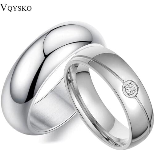 Christmas Gift Couple Round Rings Stainless Steeel Fashion Wedding Bands Jewelry Accessories For Men&Women