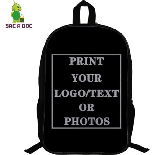 14.5 Inch Backpack Custom Name Logo Pattern Bookbags Hip Hop School Bags for Teenage Girls Laptop Back Pack Travel Shoulder Bag