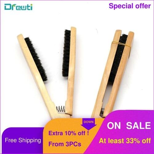 DREWTI Hairbrush Wood No-Heat Afro Curls Detangler Brushs Hairdressing Professional Keratin Hair Straightener Brush Detangling