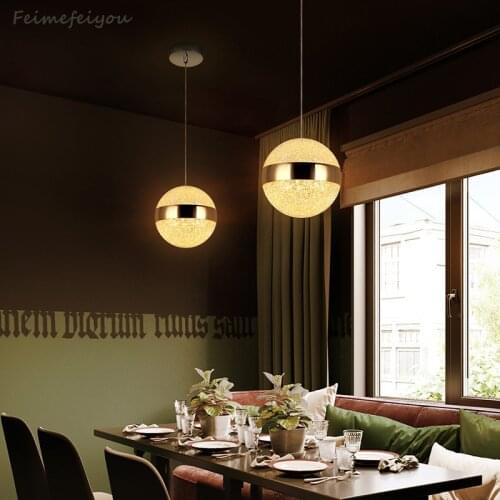 Nordic single head dining room bedroom bedside chandelier bar table lamp postmodern minimalist glass personality creative lamps