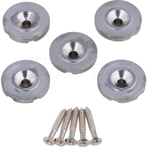 Yibuy 5PCS Metal Bass Guitar String Tree Retainer Disc Style 10.35MM Height