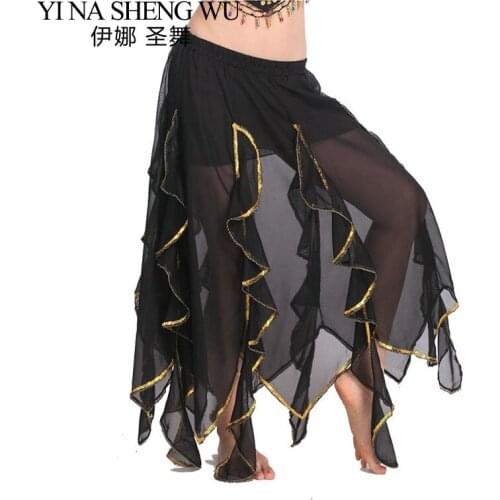 New Wholesale Cheap Belly Dance Skirt Chiffon for Women Belly Dancing Practice Costume Skirts Gypsy Dance Clothings 12 Colors