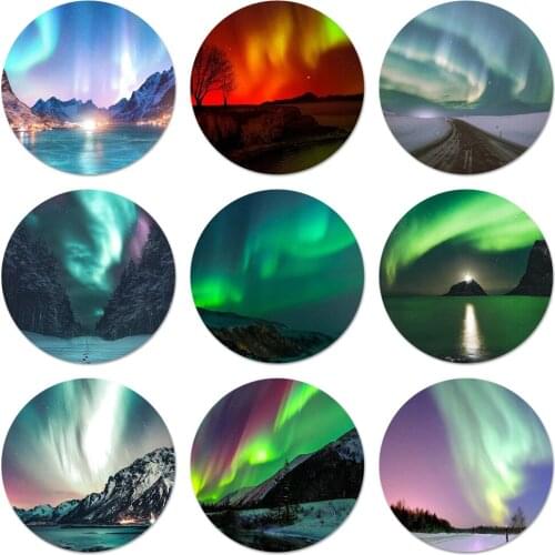 58mm Northern Lights Sky Icons Pins Badge Decoration Brooches Metal Badges For Backpack Decoration