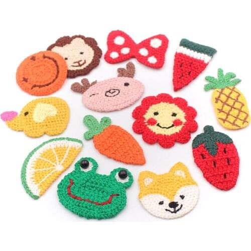 10pcs/pack Cotton Knitting Cartoon Fruit for Home Hat Shoes Clothing Decoration Scrapbooking DIY Handmade Crafts Accessories