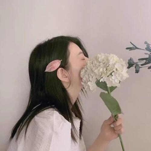 Embroidery Hairpin Shiny Leaves Hairpin Girls Elegant Hair Clip Sweet Headwear Hairgrip Hair Accessories