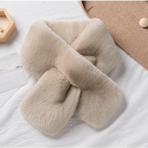 2018 Real Warm Rex Rabbit Fur Scarf Women Winter Ladies Russia Thick Scarves Luxury Pure Natural Fur Scarfs Women Winter 2018