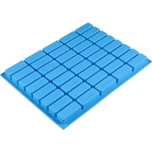 40PCS Rectangle Candle Silicone Soap Making Mold Chocolate Candy Chiffon Mousse Cake Decorating Fondant Food Grade Baking Tool