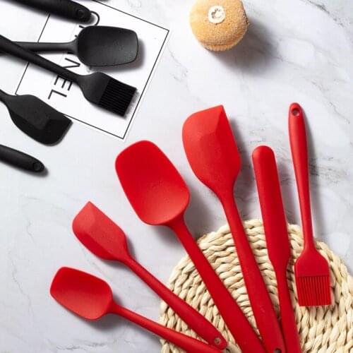 6Pcs Silicone Spatulas Set Heat Resistant Non-stick Baking Utensils Sets for Cooking Baking Mixing Kitchen Supply