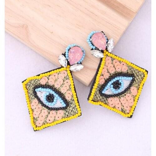 Bohemian Geometric Dangle Oorbellen Voor Vrouwen Handmade Glass Beads Earrings For Women Statement minimalist Lovely Jewelry