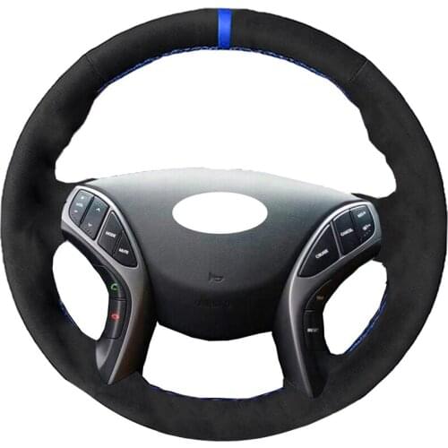 Alcantara Material Suede Leather Steering Wheel Cover for Hyundai Elantra 2011-2014 Avante i30 2013