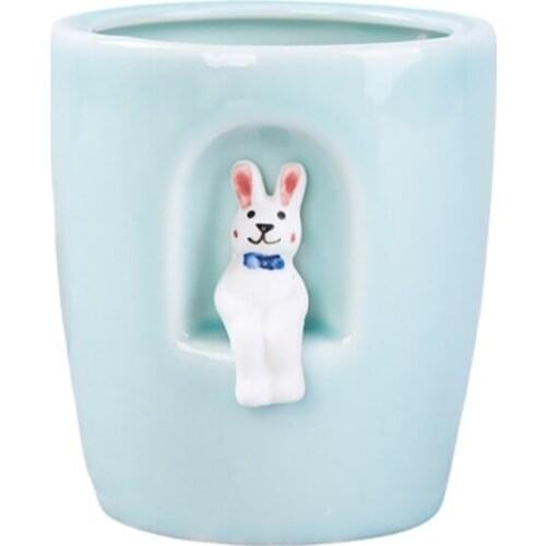 Succulent Flower Pot Cactus Flower Pot Gardening Pot Indoor Round Old Pile Flower Pot Fresh Cute Animal Ceramic Planter