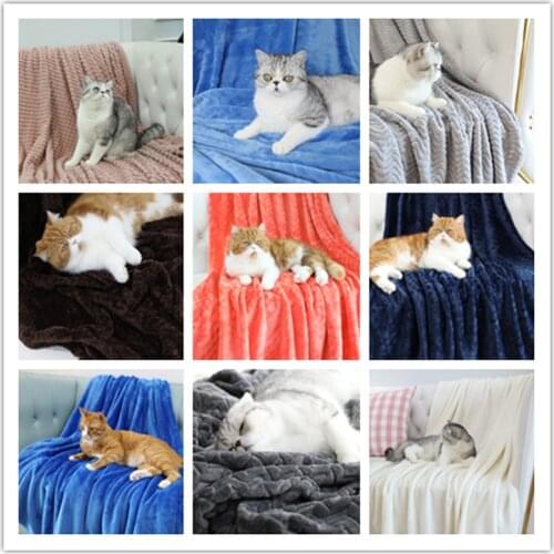 75x75 CM Random Pattern Color Flannel Fleece Blanket Pet Throw Super Soft Small Size Coral Dog Cat Blankets