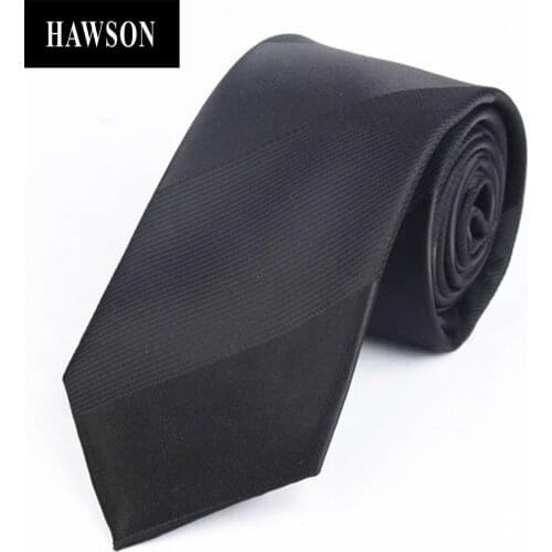 HAWSON Mens Necktie Wide Striped 100% Polyester Tie 7cm in Gift Box, Neckties for Business Wedding Party, Mens Fashion