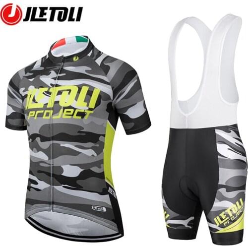 JLETOLI PRO Road Bike Clothing Men Summer Short Sleeve Quick Dry Cycling Jersey Set Breathable Bicycle Suit Anti-sweat Bike Kit