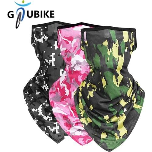 GTUBIKE Printed Camouflage Hanging Ear Triangle Scarf Ice Silk UV Protection Bandana Quick-drying Cycling Headwear Riding Equips