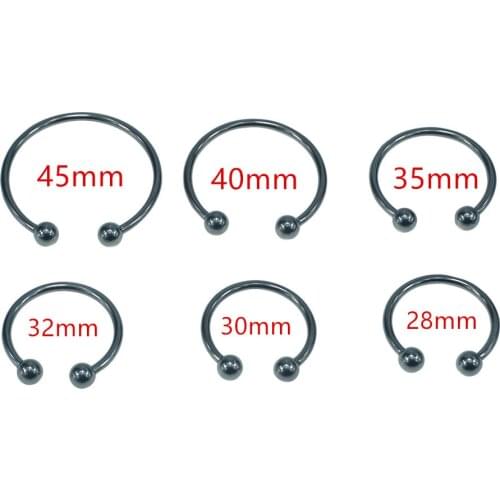 6 size as 1 set stainless steel Head Glans Ring with 2 Pressure Joy Balls Erotic Genital Bondage penis cock ring male sex toy