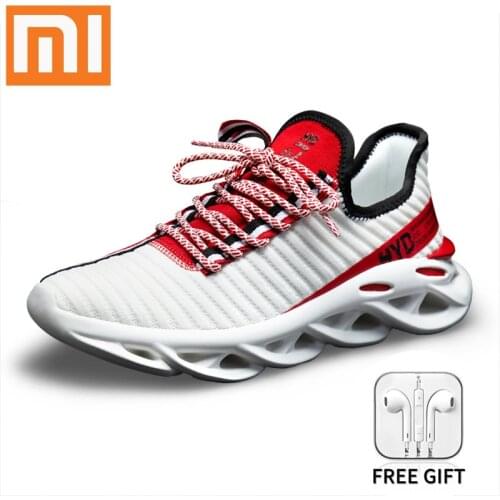 Xiaomi Men Shoes Men Breathable Casual Running Shoes Men Lightweight Lace-Up Non-Slip Sneakers Outdoor Sports Shoes Size 36-48